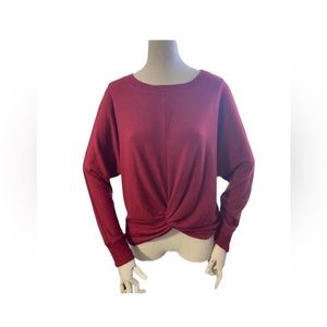 Michael Stars Sweater Top XS Alexa Twisted Front Crew Neck Long Sleeve Top
